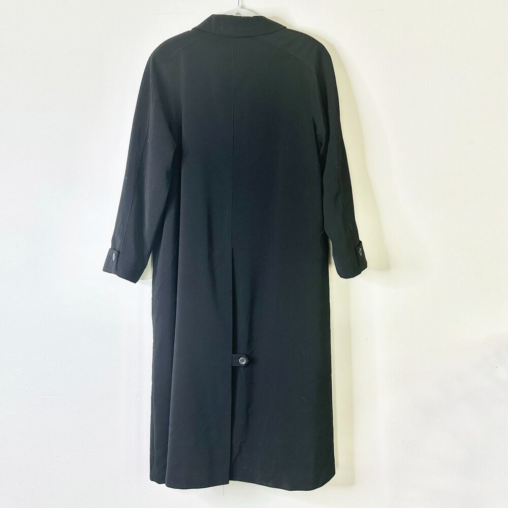 FLEET STREET Coat Women 14 P Black Trench Vintage Overcoat Removable Zip Lining - Picture 2 of 15